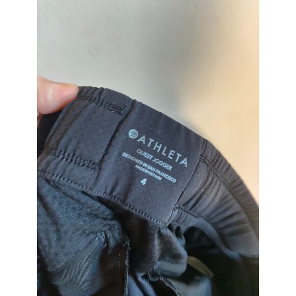 ATHLETA Quest Jogger BLACK Size 4 Adjustable Belted Waist - Picture 4 of 7